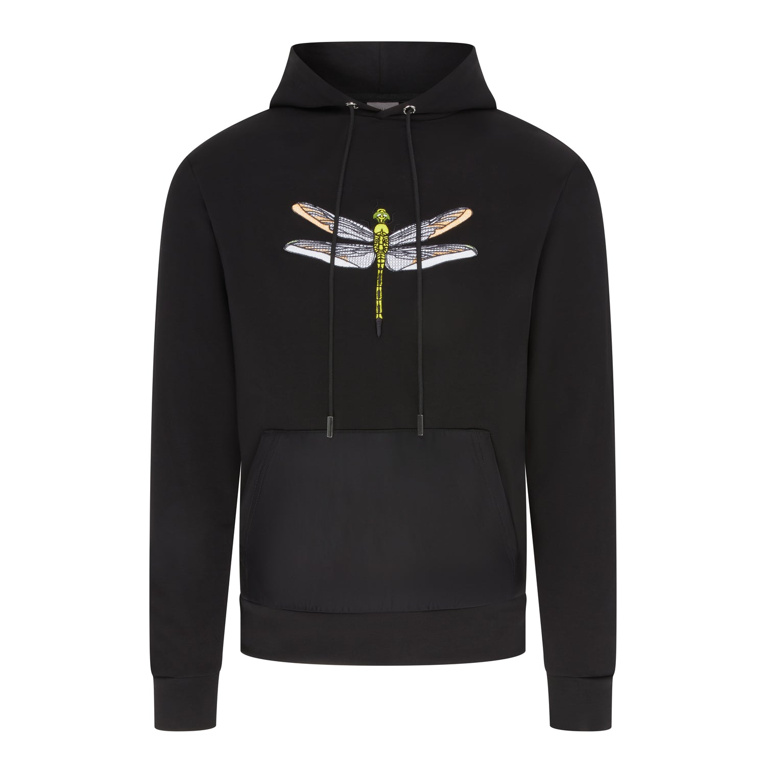 Dragonfly Embroidery Hoodie - Black