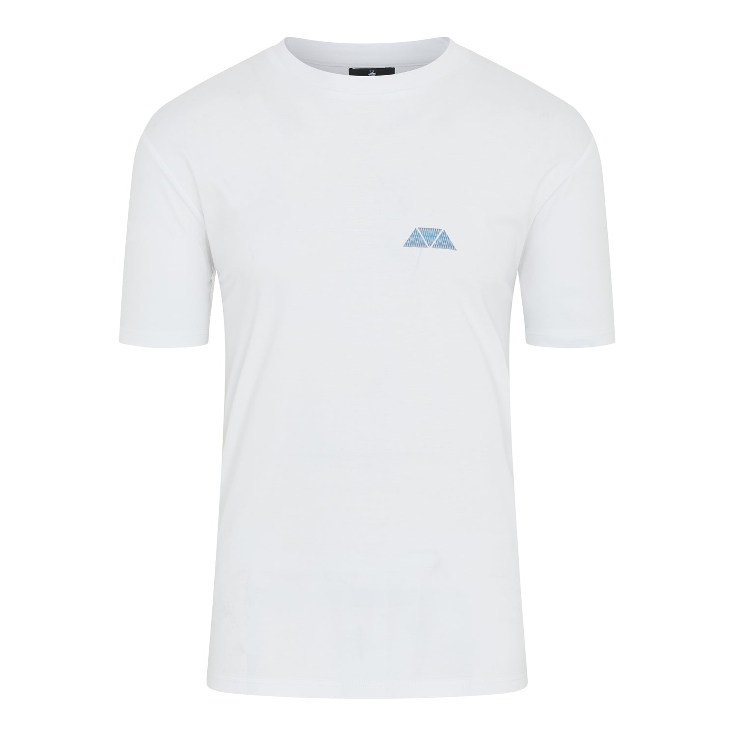 Azure Triangle T Shirt - White/ Blue Triangle