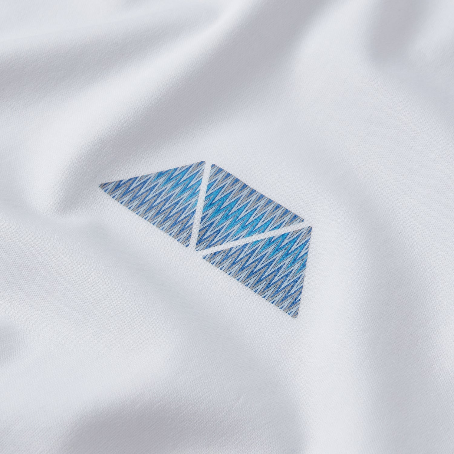 Azure Triangle T Shirt - White/ Blue Triangle